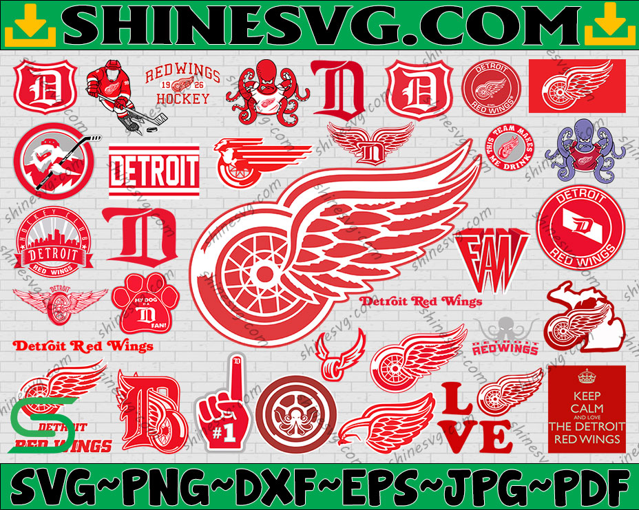 Bundle 34 Files Detroit Red Wings Hockey Team Svg, Detroit Red Wings ...