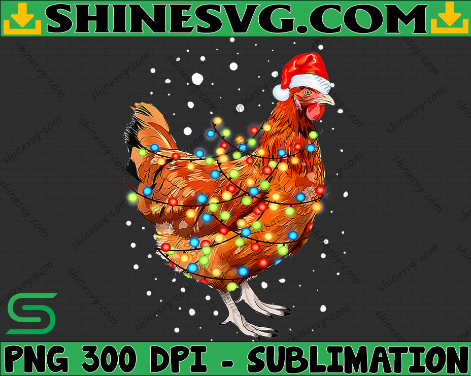 Christmas Lights chicken Png Sublimation Design, Christmas chicken Png ...