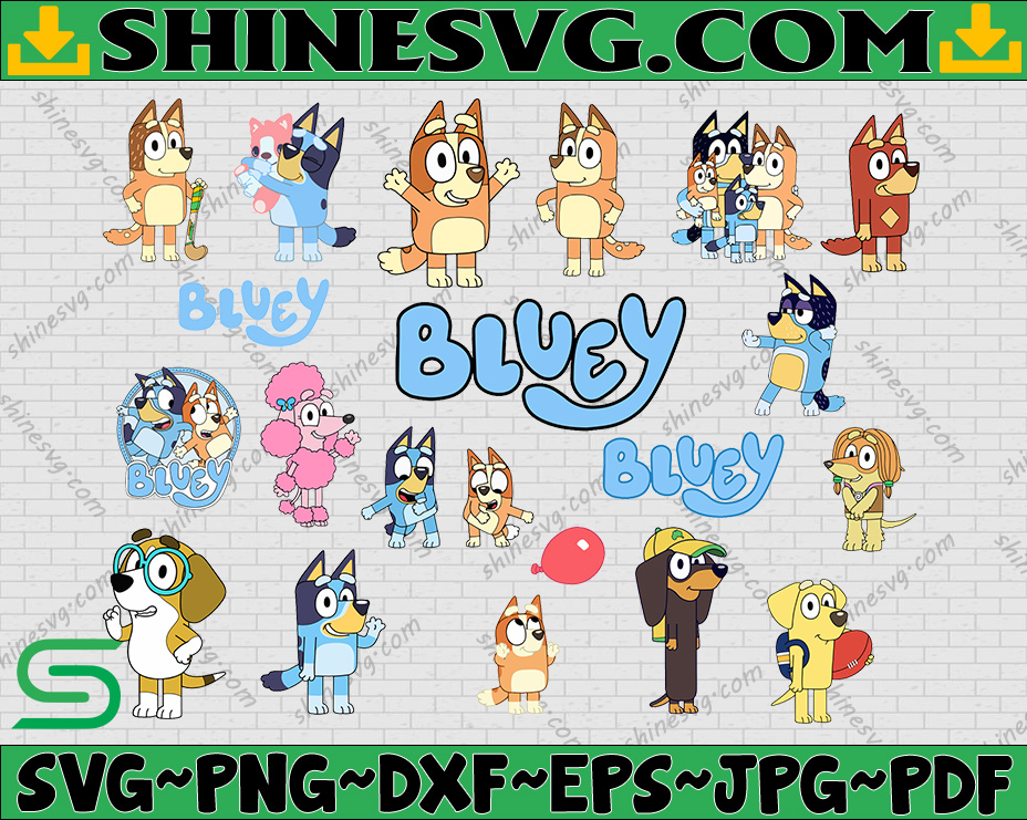19 Designs Bluey SVG Bundle | Bluey svg | Bluey birthday | Bluey party ...