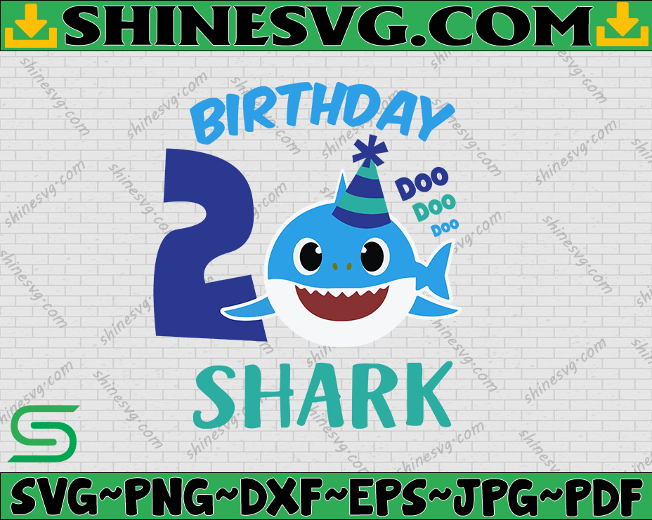 Shark 2nd Birthday Svg, Boy Birthday Shark Svg Dxf Eps, Boy Second ...