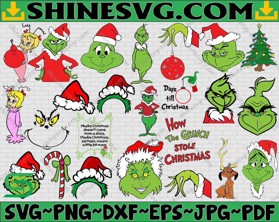 Bundle 24 files Christmas svg, Grinch svg, merry grinchmas svg, Candy ...